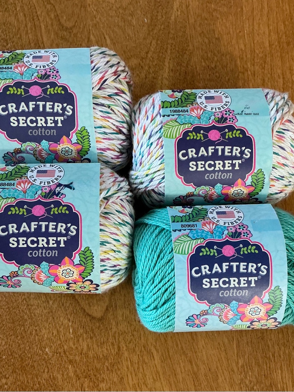 Crafter’s Secret Cotton Yarn Mini Bundle - Multicolor Speckle & Turquoise